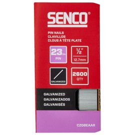 SENCO CZ08EAAR 1/2" 23 Gauge Pin Nails, Galvanized Finish 2,600 Count Pack