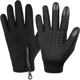 VERSAL Winter Warm Gloves, Touchscreen Windproof Thermal Gloves for Men Women, Non-Slip Water-Resistant Fleece Lined Cycling Gloves MTB Running Gloves for Men Women Driving Hiking Skiing (VOG-590, L)