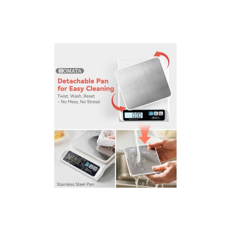 BOMATA 0.1g High Precision Food Scale, USB Rechargeable, 13lb Digital