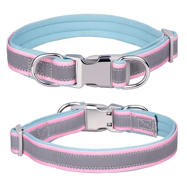 haoyueer Reflective Nylon Dog Collar with Safety Buckle, Adjustable Pet