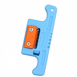 TXWTXPJ-1Pack AUA-05 Fiber Cable Ribbon Stripper FTTH Fiber Optic Stripper,5 Wire Stripper Fiber Optic Ribbon Stripper Portable Longitudinal Safe Cable Splicing Tool for 1.9-3.0mm Fiber Wire (Blue)