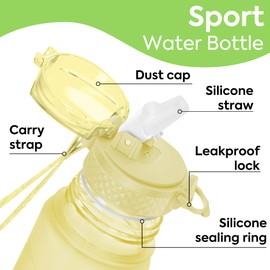 OLDLEY 450ml/15oz Kids Water Bottle with Straw Childrens Boys Girls Toddler Reusable Drink Bottles with Times Markings for School Home Camping Outdoor Sports BPA Free Leakproof Durable