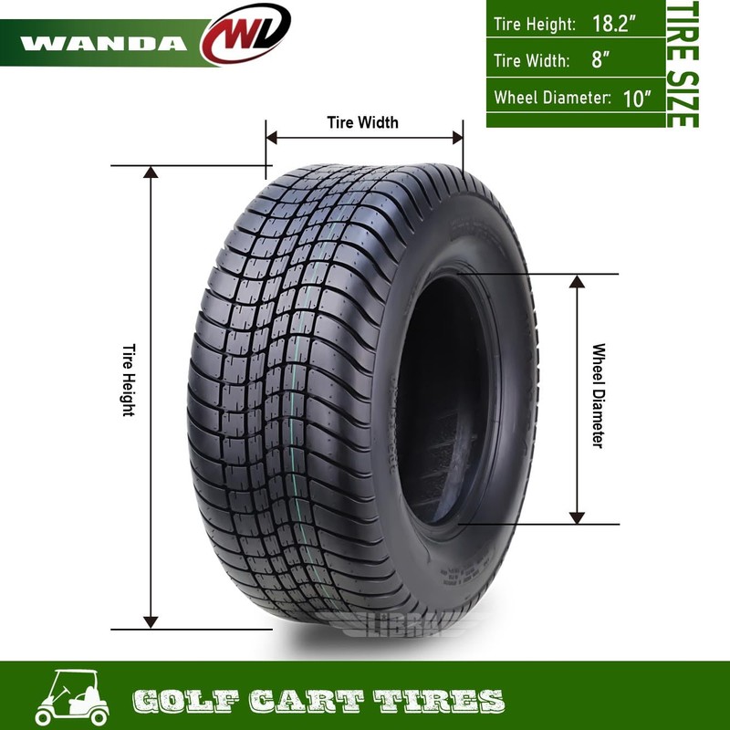 WANDA 205/50-10 Golf Cart ATV Tires 4 Ply 205/50x10 14011