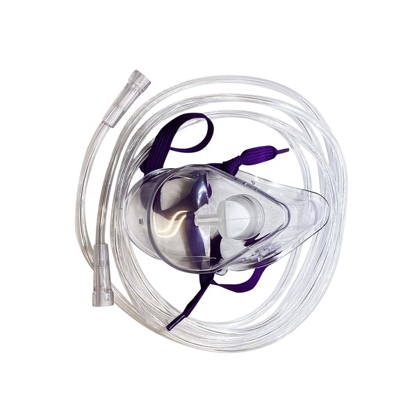1pk Westmed #0380 Medium Concentration Oxygen Mask, Adult w/8' Kink Resistant Tubing