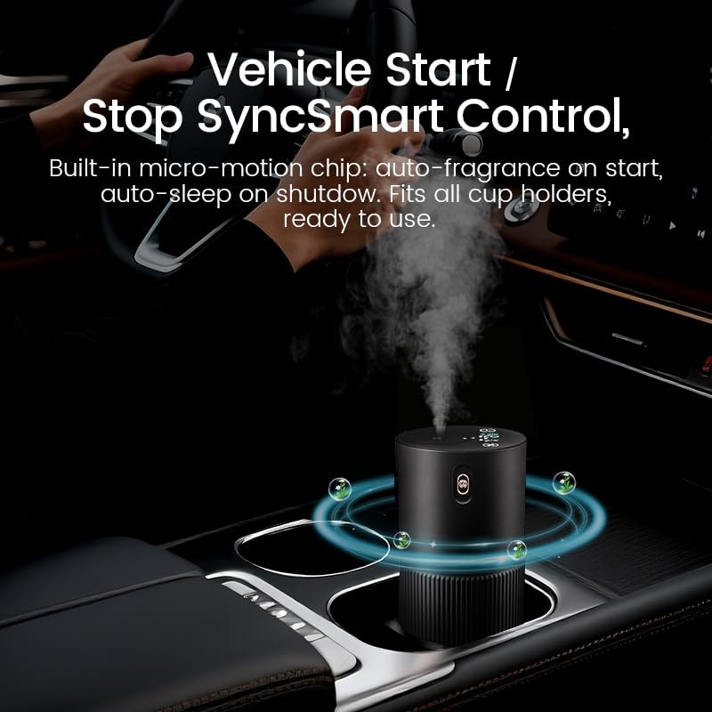 Waterless Diffuser for Essential Oil, Smart Car Air Freshener Diffuser,