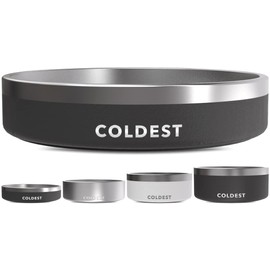 Coldest Dog Bowl - Anti Rust Metal & Non Slip Dog Bowls Large, Spill Proof Heavy Duty 3 Layers Insulated Dog Bowl - Food and Water Bowl for Dogs, Cats & Pets, Dishwasher Safe (21 oz, Stealth Black)