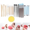 25Pcs Pottery Tools Clay Sculpting Dotting Pens Fondant Ball Stick