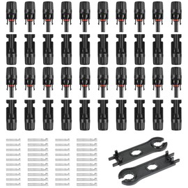 LEPITERY 40PCS MC4 Solar Panel Connectors, MC4 Male/Female 1000V Solar Panel Cable Connectors IP67 Waterproof, with 2 Pcs Assembly Spanners for Solar Cable PV Systems