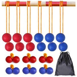 Unixing Ladder Ball Ladder Toss Balls Set Replacement Balls for Toss Match, Set of 6 with Storage Bag (Red & Blue)