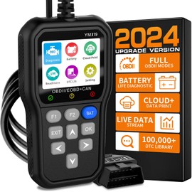 OBD2 Scanner Battery Tester Diagnostic Tool, Enhenced IPS Color Screen Car Code Reader CAN Engine Check Clear Fault Light, Scan Auto Battery Voltage/Life, Could Printer for All OBDII Cars Since 1996