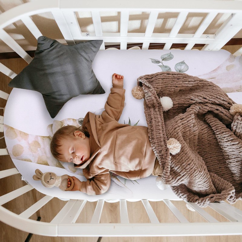 Rtteri 4 Pcs Baby Bassinet Sheets Soft Fitted for Baby