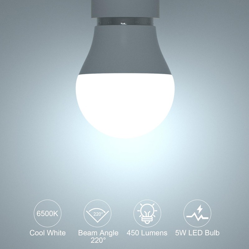 ORALUCE A15 LED Bulb 5 Watts Cool White 6500K,40W Equivalent