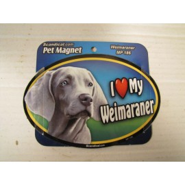 I Love My Weimaraner Laminated Car Pet Magnet 4" x 6" Scandical