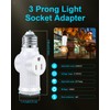 3-Prong Polarized Light Bulb Outlet Socket Adapter for Garage, Porch