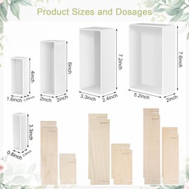 Large Resin Molds, Rectangle Silicone Molds for Epoxy Resin, 5 PCS Cuboid Resin Moulds with Wooden Support, Deep Casting Molds for Preserving Flowers, Insect Specimens, DIY Gifts, Furniture Decoration