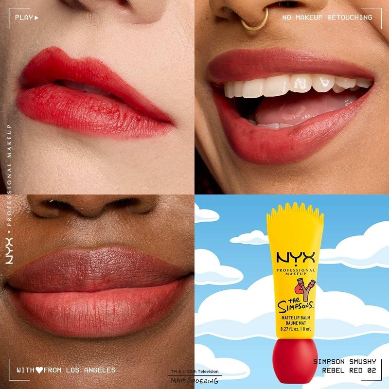 Nyx Professional Makeup, Colección Simpson. Smushy Matte Lip Balm, Tono:
