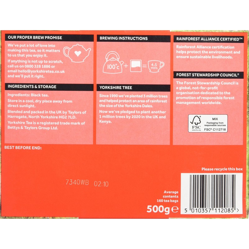 Yorkshire Tea (Pack of 3, Total 480 Bags)