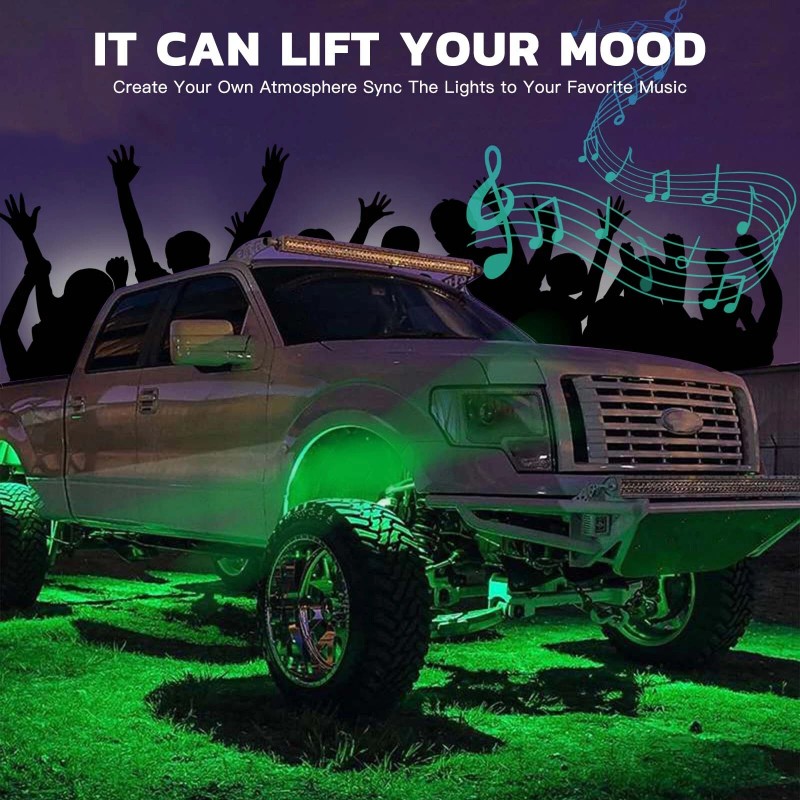 KEEPDSGN 10 Pods RGB LED Rock Lights Kit Underbody Neon