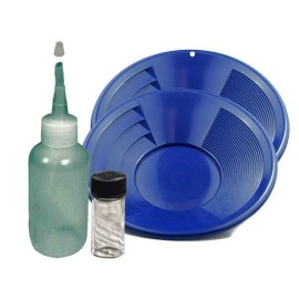 14" Blue Gold Pan Panning Kit with Sniffer & Vial
