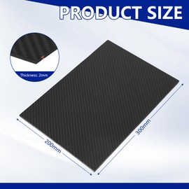 SUPAWAY 1 Piece Carbon Fibre Sheets 200 x 300 x 2 mm Fibreglass Plate Resistant 3K Twill Matte Carbon Fibre Sheet, High Hardness Carbon Fibre Sheet, Carbon Fibre Sheet for Models, RC Cars DIY Crafts