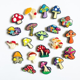 MOKADON 20 Pcs Cute Mushroom Shoe Charms, Shoe Decoration Party Gifts For Boys, Girls, Kids, Women. (20 PCS Mushroom), Polyvinyl Chloride, No Gemstone