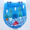 Round Ocean Resin Toilet Seat Slow Close Quick Release Metal