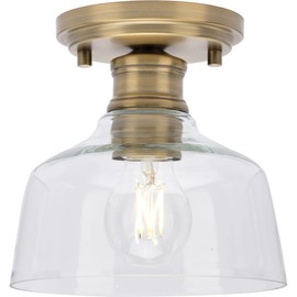 Progress Lighting P350226-163 Singleton Collection 1-LightSmall Semi-Flush Mount Vintage Brass