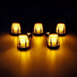 KOMAS Cab Roof Top Marker Lights Amber Led Clearance Running Lamps Compatible with 2014-2023 Dodge Ram ProMaster 1500 2500 3500,5PCS (Black Smoke Len)