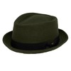 Funky Junque Diamond Crown Wool Structured Fedora - Olive (Large/XL)