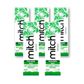 5 Pack Pasta Dental Mitch Sin Fluor 100% Natural Sabor Menta