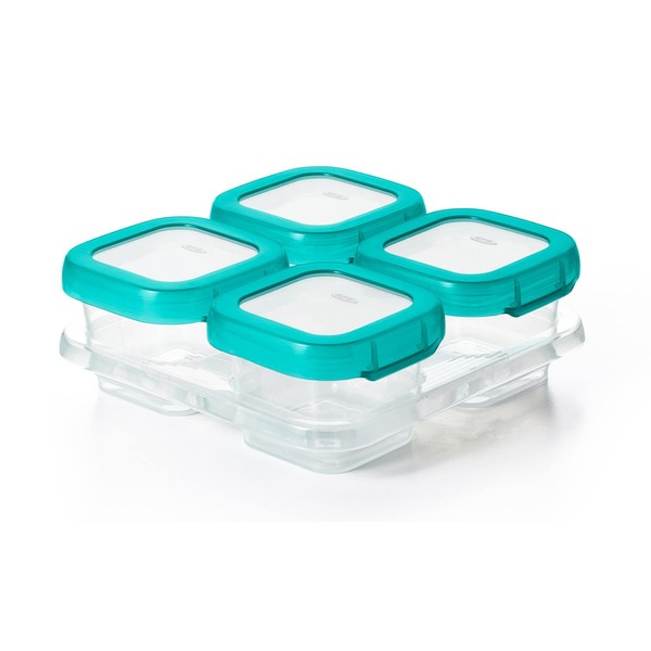 OXO Tot Baby Blocks Food Storage Containers, Teal, 4 Ounce