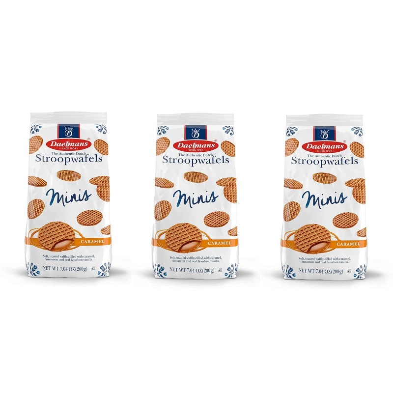 Daelmans Mini Stroopwafels Soft Toasted Waffles Pack Of 3 Gourmet