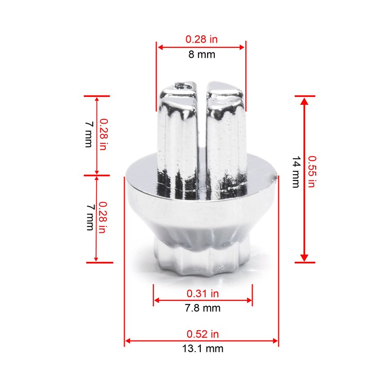 RTRHINOTUNING 50pcs Chrome Silver Universal Wheel Rim Lip Rivets Nuts