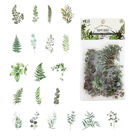 40 Sheets, Plant Stickers, Natural Sticker Sheets, Pet Green Plant Stickers, Plant Leaves Stickers, Vintage Stickers, for Scrapbooking DIY Photo Album Sticker Book Sticker Album