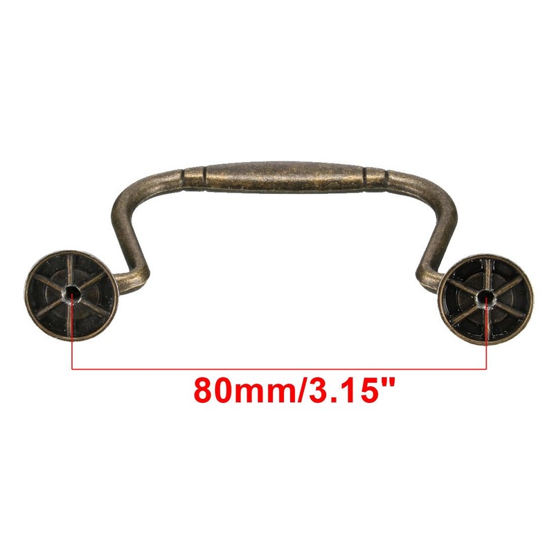 uxcell Zinc Alloy Retro Style Kitchen Cabinet Cupboard Pull Handle