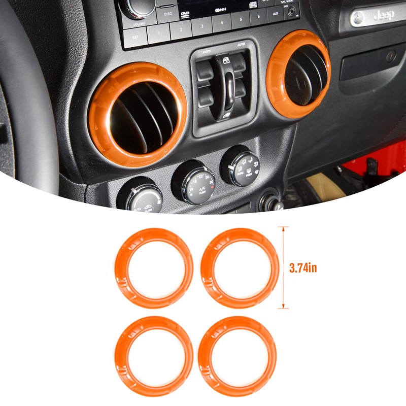 4PCS Center Console Dash Air Conditioner Vent Cover Trim Interior