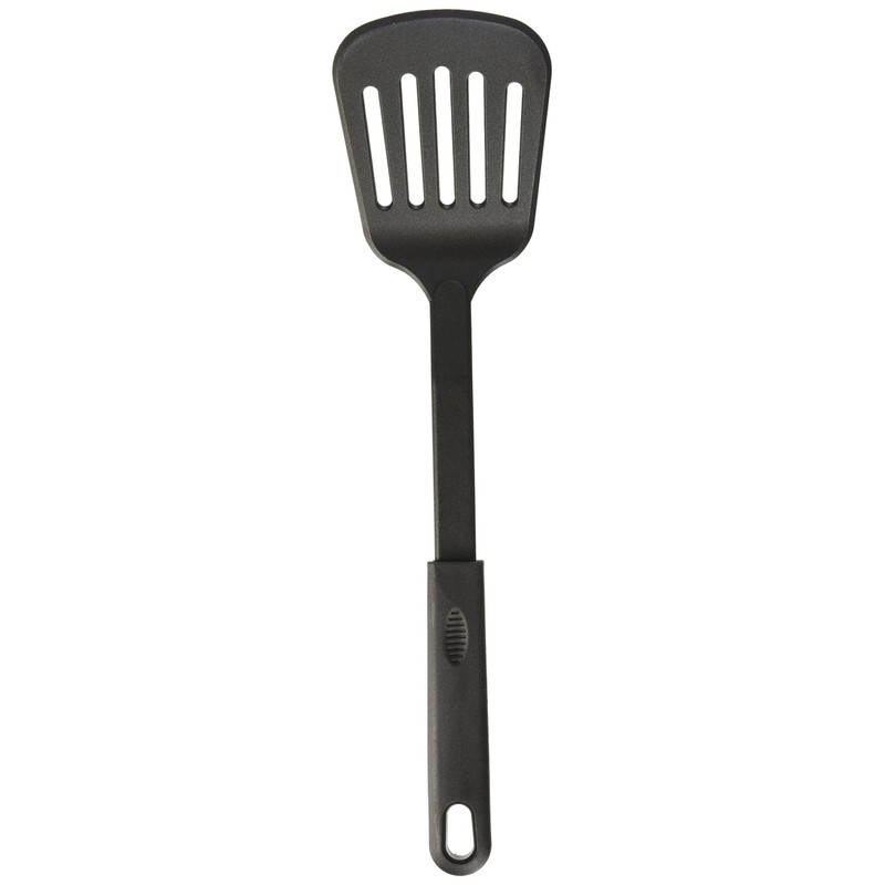 Winco Nylon Slotted Spatula, Black Medium, 12-3/4"