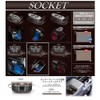 Carmate DZ273 Car Socket, With 2 Cords, 2 USB Ports,