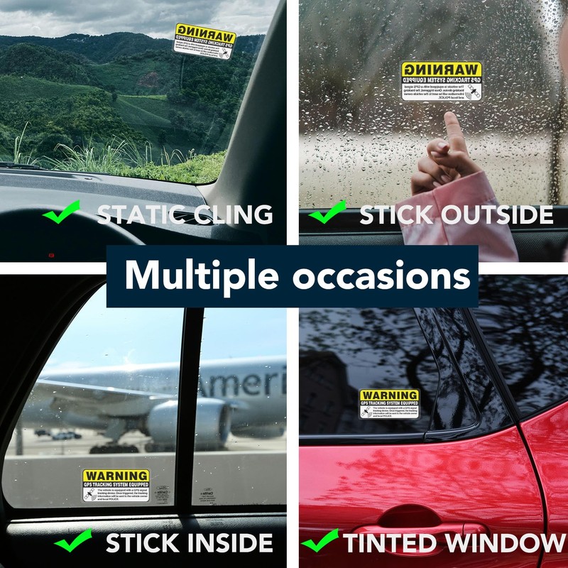 Warning GPS Tracking System Equipped Car Sticker 4x2 Inches Anti-Theft