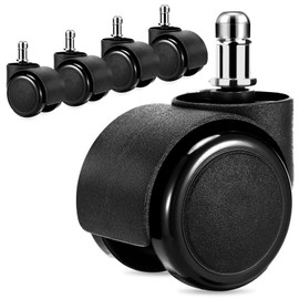 Pztayoe 2 Inch Office Chair Casters Heavy Duty, 5 pcs Chair Wheel, Mute Rubber Rotating Desk Chair Caster Wheels for All Floor, Incredibly Smooth & Quiet Casters, Easy Installation with Universal Fit
