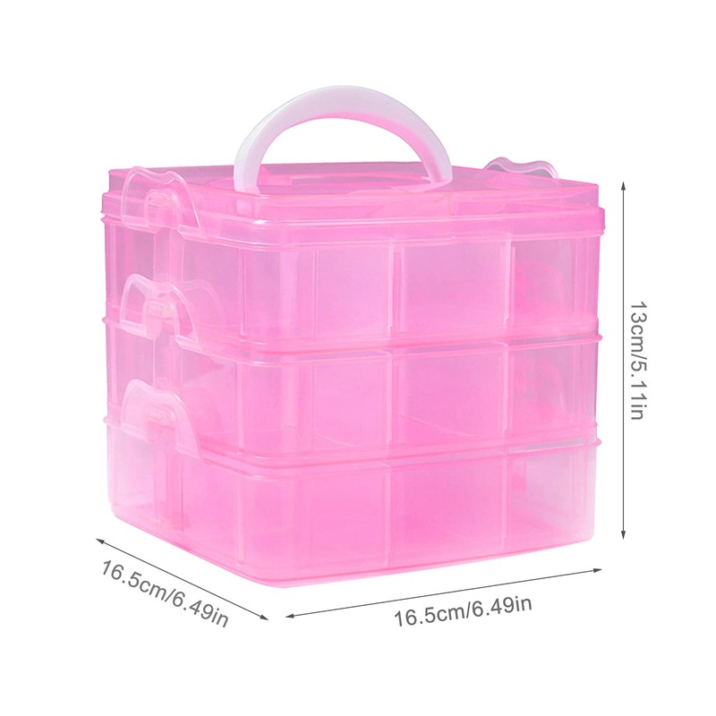SacJkt Craft Storage Box, Compartments Divider Organizer, 3 Layers 18