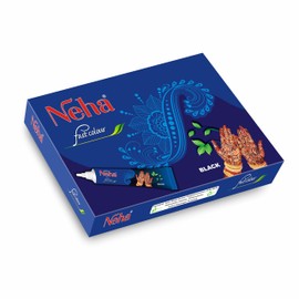 Neha Fast Henna Black Mehandi Cones, (Pack of 10) 25g in each tube