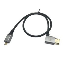 LiKuCo Micro HDMI to HDMI Angled Cable 8k;Slim Micro HDMI 2.1 Supports 8K@60Hz, 4K@120Hz, 1080P, 3D, ARC, HDR, Suitable for Camera,Projector, Monitor, TV (Right Angled)