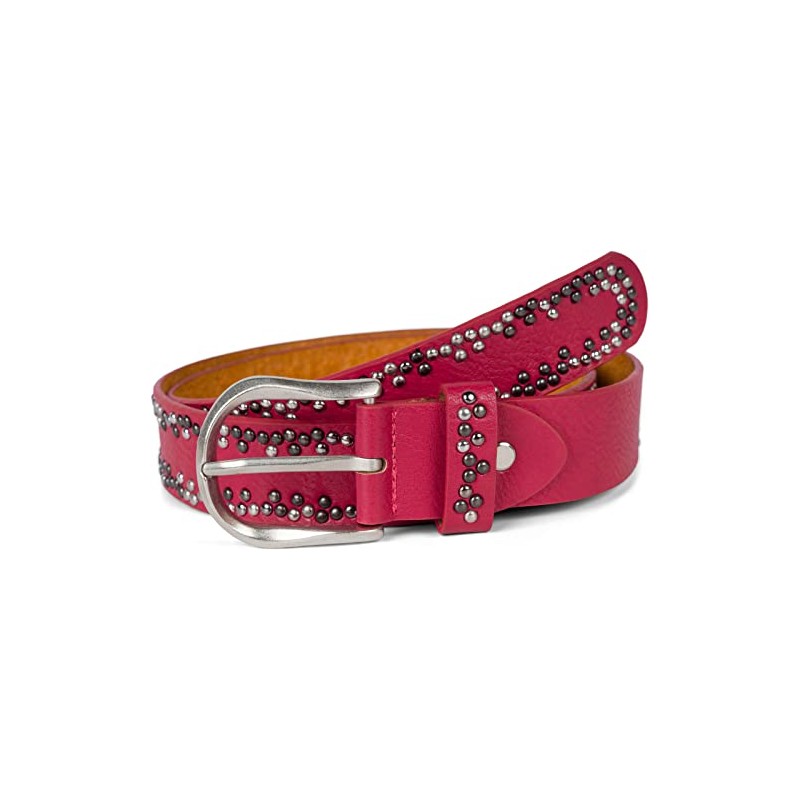 styleBREAKER Studded belt with different coloured small studs, belt, shortenable,