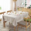 Plenmor Cotton Linen Table Cloth Stripe Tassel Rectangle Tablecloth Dust-Proof