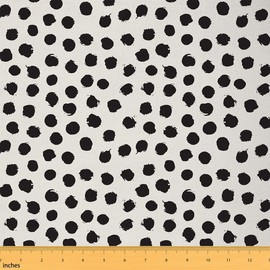 Erosebridal Polka Dots Fabric by The Yard Dots Decorative Fabric Geometric Dot Upholstery Fabric Modern Farmhouse Fabric by The Yard DIY Craft Patchwork Clothing Waterproof,Black White,1 Yard