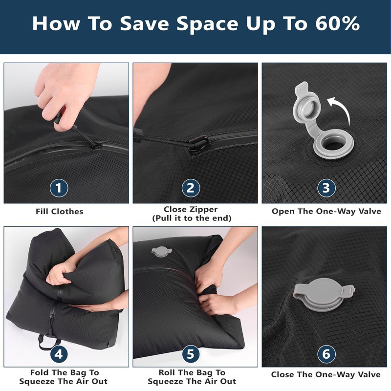 Dobaly Professional Vacuum Bags for Travel, IP67 Reusable, Compression Bags