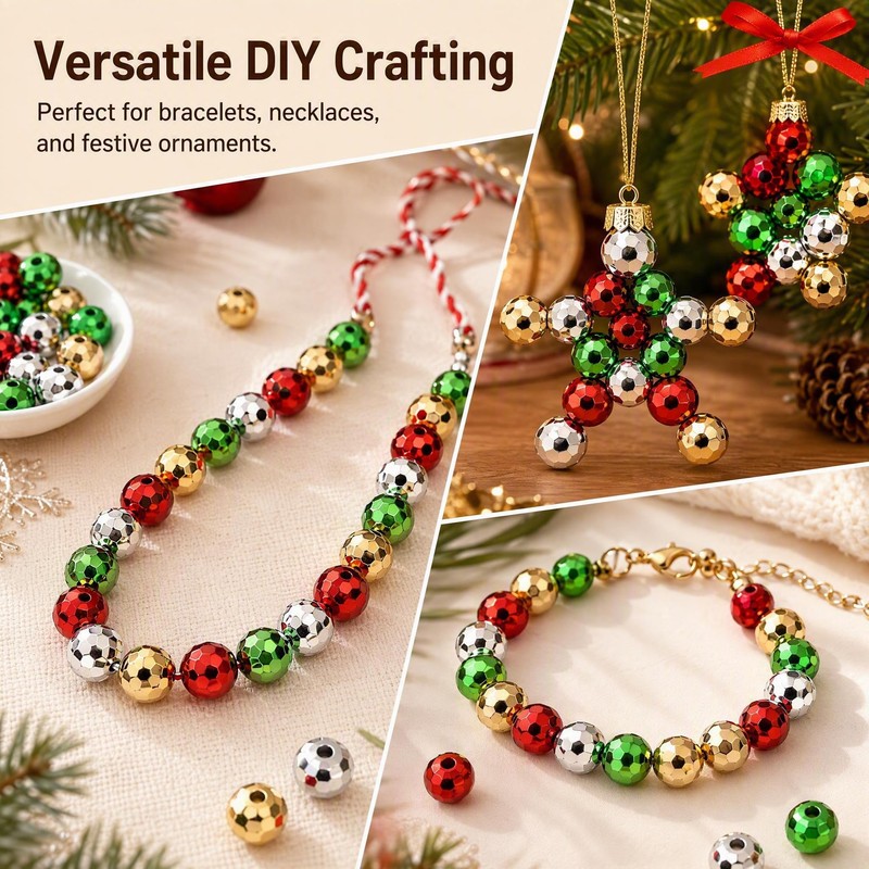 Christmas Acrylic Beads for Jewelry Making, DIY Beaded Christmas Tree