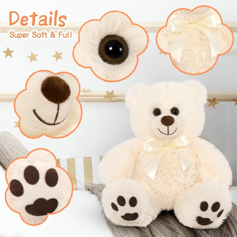 MorisMos Bulk Teddy Bear Stuffed Animal Plush Toys-3 Packs Plush