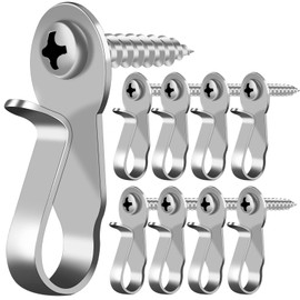 String Light Hanger Hooks, Stainless Steel Screw in Hooks for Hanging Outdoor Lights, Christmas Light Hooks, Patio Light Hooks for Hanging Light Wire, Holiday Decor Patio Light Clips, 18 Pack